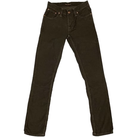 MADE IN ITALY製 nudie Jeans オーガニックコットンコーデュロイパンツ ダークブラウン W28-L32サイズ