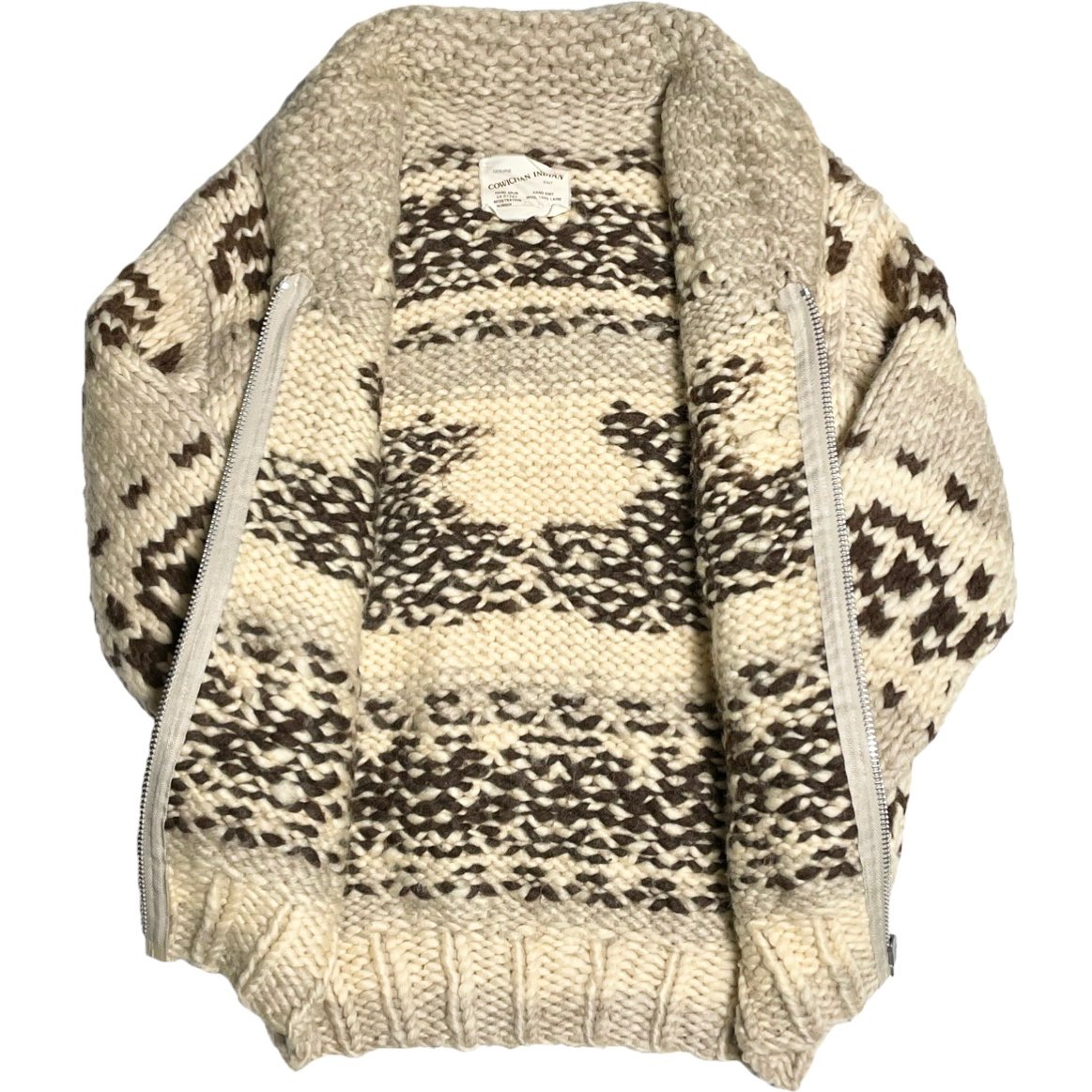COWICHAN INDIAN KNIT カウチンセーター アイボリー×ブラウン