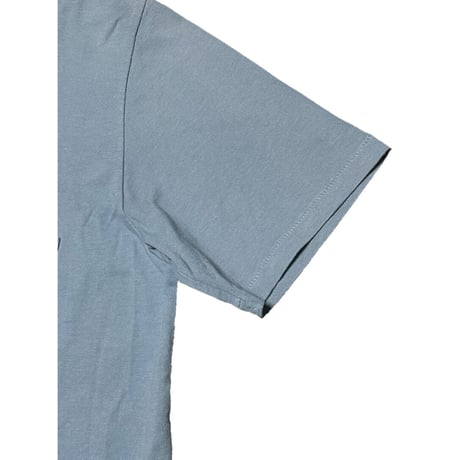 MADE IN JAPAN製 CAL O LINE ビーズ装飾ポケット付き半袖クルーネックTシャツ アクアグレー Sサイズ
