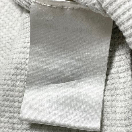 ▲訳あり商品▲【UNITED ARROWS取り扱い】MADE IN CANADA製 re・sei オーガニックコットンワッフル地ヘンリーネック半袖Tシャツ ライトグレー Mサイズ