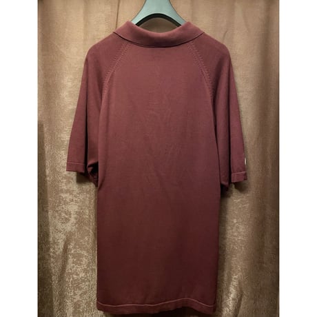 G-Unit オーバーサイズ半袖ニットポロシャツ エンジ Mサイズ