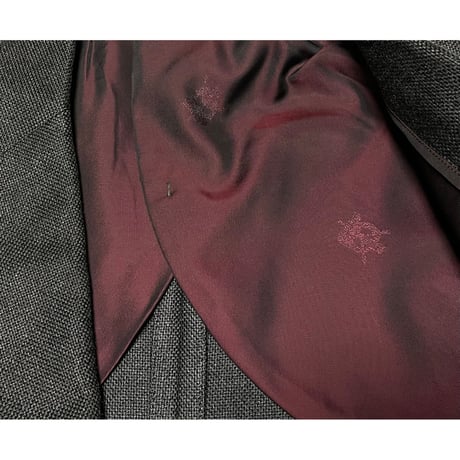 MADE IN JAPAN製 Harrods LONDON シルクテーラードジャケット チャコールグレー 38/3サイズ