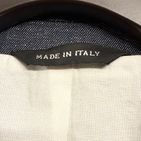 MADE IN ITALY製 Care label Premium Garment デニムダブルテーラードジャケット インディゴ Sサイズ