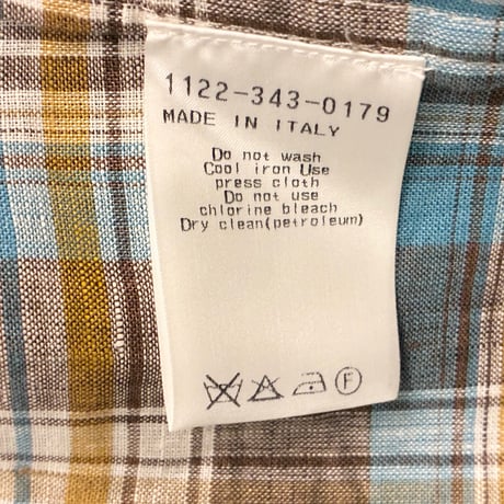 【UNITED ARROWS 取り扱い】 MADE IN ITALY製 GUY ROVER PER UNITED ARROWS チェック柄 リネン100％ テーラードジャケット マルチカラー Sサイズ
