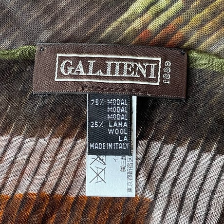 【三越伊勢丹 取り扱い】 MADE IN ITALY製 GALLIENI レーヨンウールストール マルチカラー