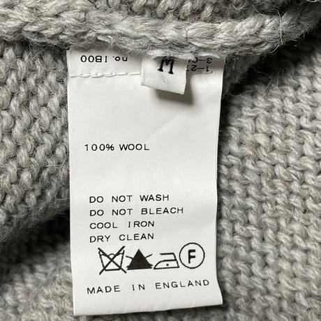 【JSWORKS取り扱い】MADE IN ENGLAND製 Alderney ハイネックニットセーター ライトグレー Mサイズ