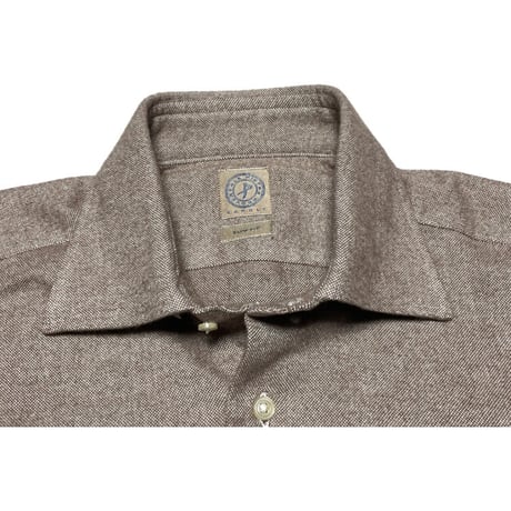 ☆タグ付き新古品☆ MADE IN ITALY製 PIETRO PROVENZALE Slim Fit 長袖コットンシャツ ブラウン Mサイズ