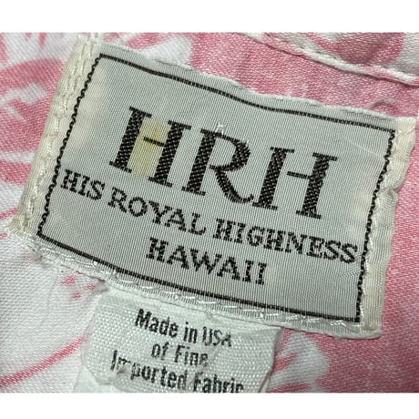 MADE IN USA製 HRH ボタンダウンプルオーバー裏地アロハシャツ ピンク