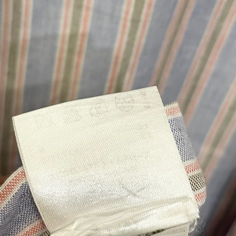 【UNITED ARROWS 取り扱い】 MADE IN ITALY製 Errico Formicola ストライプ柄 長袖リネンコットンシャツ マルチカラー 37-14 1/2サイズ