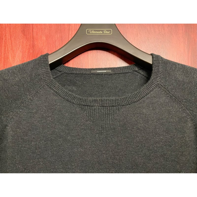 DENHAM クルーネックコットンセーター チャコールグレー 2サイズ 