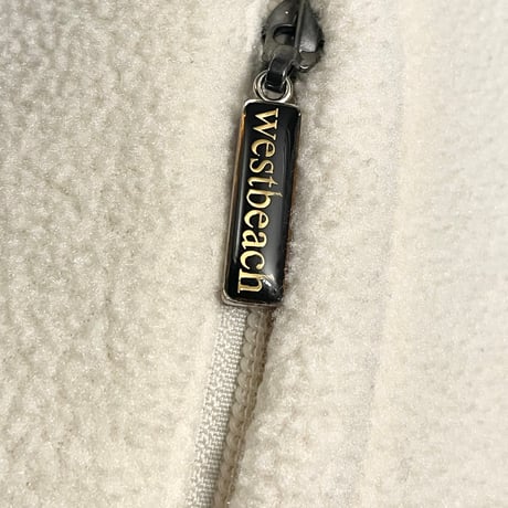 MADE IN CANADA製 westbeach フルジップフリースジャケット アイボリー×ブルー Lサイズ