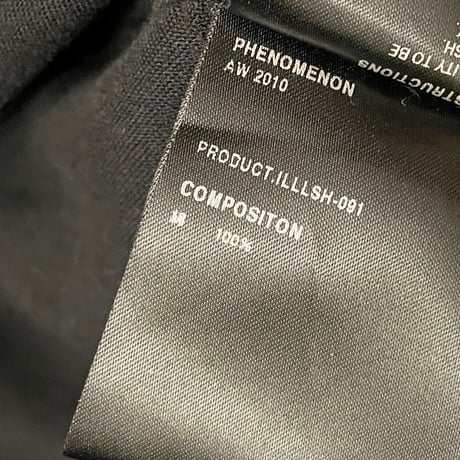 MADE IN JAPAN製 PHENOMENON 2010AWモデル 長袖コットンシャツ ブラック 38/Mサイズ