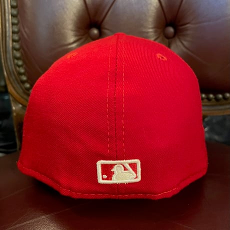 激レア MADE IN USA製 NEW ERA × NEW YORK YANKEES 59FIFTY AT 50 50周年記念モデル ウールベースボールキャップ レッド 7-1/2 59.6cm