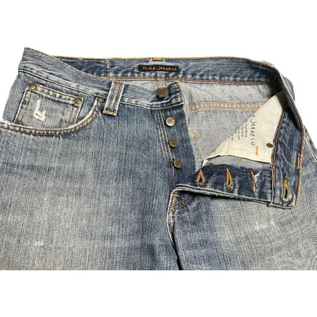 ▲訳あり商品▲ MADE IN ITALY製 Nudie Jeans デニムパンツ ライトインディゴ W31/L32サイズ