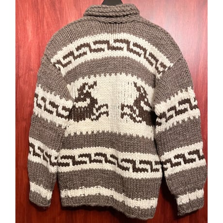 COWICHAN INDIAN KNIT トナカイ柄ウールカウチンセーター アイボリー×ブラウン