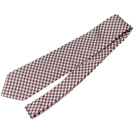 ▲訳あり商品▲ MADE IN JAPAN製 ABAHOUSE 千鳥格子柄シルクネクタイ パープル