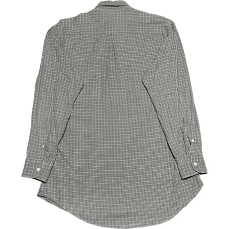 Ermenegildo Zegna AT BARNEYS NEW YORK 長袖ボタンダウンチェック柄シャツ グレー 38/15サイズ