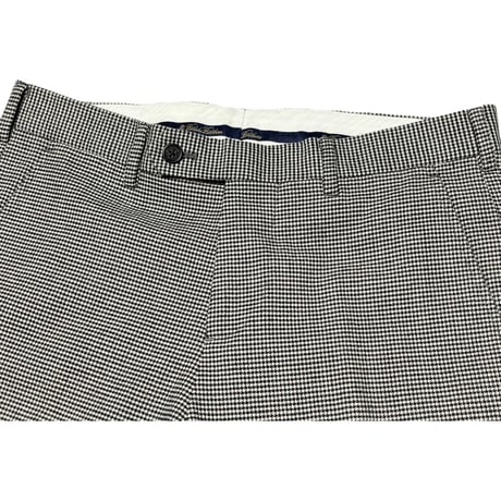 BROOKS BROTHERS MILANO 千鳥格子柄ウールコットンスラックス ブラック×ホワイト W29サイズ