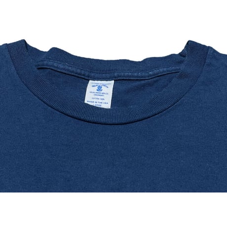 MADE IN USA製 Velva Sheen ポケット付きクルーネック半袖Tシャツ ネイビー Lサイズ