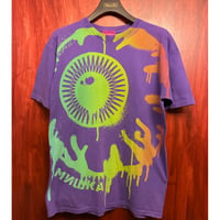 MADE IN USA製 MISHKA プリント入り クルーネックTシャツ パープル Mサイズ