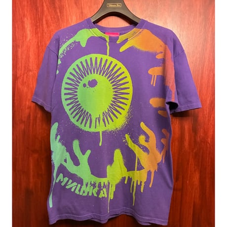 MADE IN USA製 MISHKA プリント入り クルーネックTシャツ パープル Mサイズ
