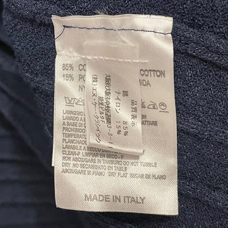 MADE IN ITALY製 Mc Lauren コットンナイロンカーディガン ネイビー 50サイズ