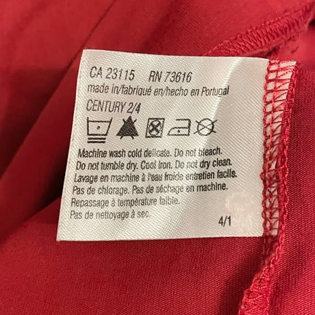 MADE IN PORTUGAL製 HUGO BOSS 長袖プリントTシャツ レッド Mサイズ