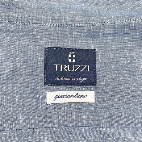 ▲訳あり商品▲ MADE IN ITALY製 TRUZZI 長袖ダンガリーシャツ ライトインディゴ