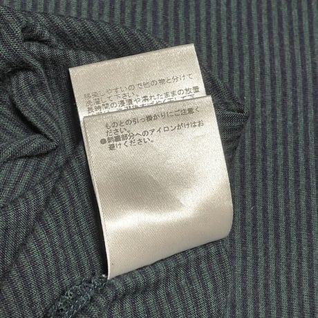 MADE IN JAPAN製 MISTERGENTLEMAN ポケット付き半袖ボーダーTシャツ フォレストグリーン Lサイズ