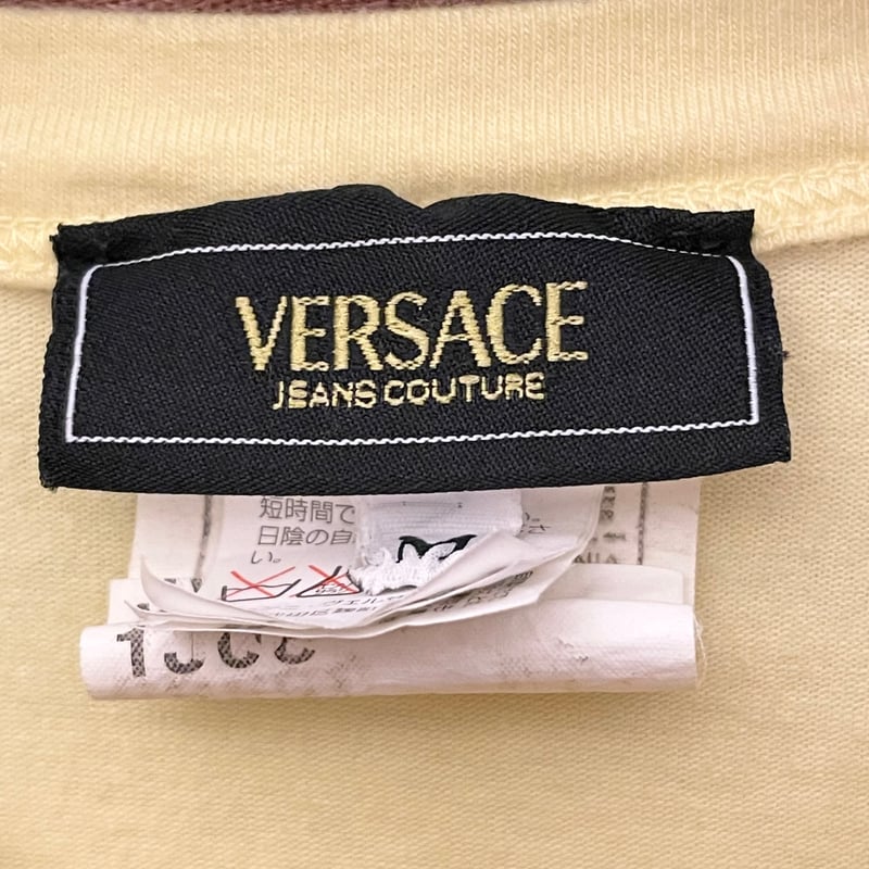 MADE IN ITALY製 VERSACE JEANS COUTURE VネックTシャツ ベ