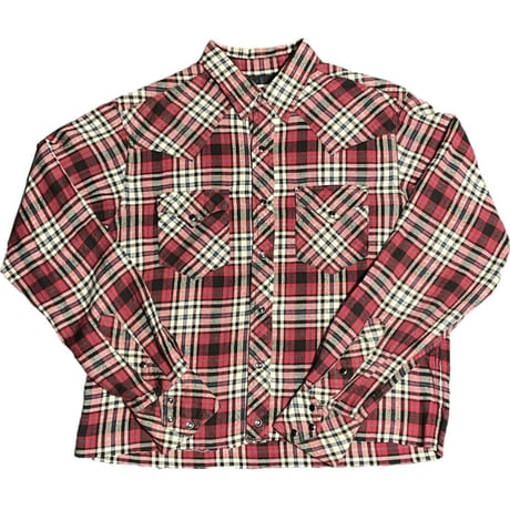 MADE IN USA製 Engineered Garments 長袖チェック柄ウエスタンシャツ レッド Mサイズ