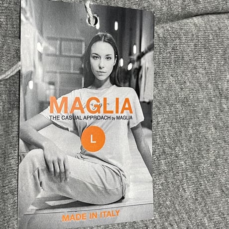 ★新品★ MADE IN ITALY製 MAGLIA 「Monte Bianco」 ロゴプリント裏起毛プルオーバーパーカー ライトグレー M～XLサイズ ユニセックス