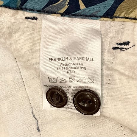 MADE IN ROMANIA製 FRANKLIN MARSHALL ボタニカル柄カーゴハーフパンツ マルチカラー W32サイズ