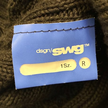 レア MADE IN JAPAN製 SWAGGER 2003年モデル ポンポン付きケーブルニット帽 ブラック