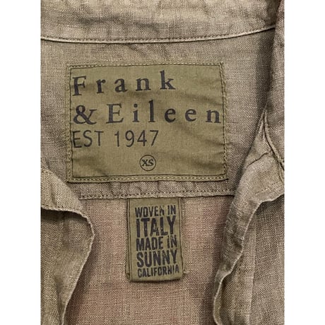 【サザビーリーグ取り扱い】MADE IN USA製 Frank & Eileen 長袖リネンシャツ カーキ XSサイズ