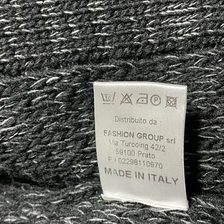 ☆タグ付き新古品☆ MADE IN ITALY製 GIANNI LUPO テーラードジャケット型ニットカーディガン ブラック×グレー Lサイズ