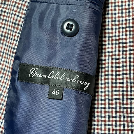 ▲訳あり商品▲ GREEN LABEL RELAXING チェック柄ウールテーラードジャケット マルチカラー 46サイズ