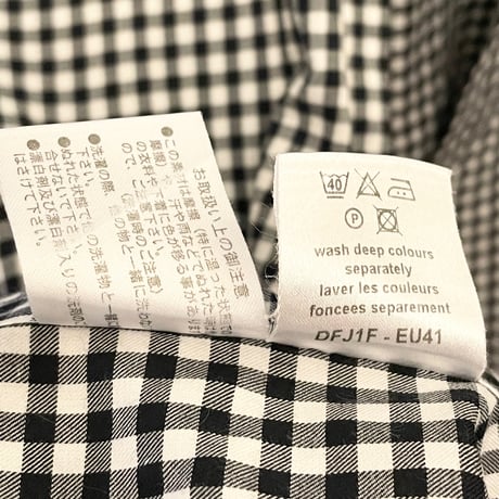 MADE IN PORTUGAL製 dunhill ENGINEERED FIT ギンガムチェック柄長袖シャツ ブラック×ホワイト Mサイズ