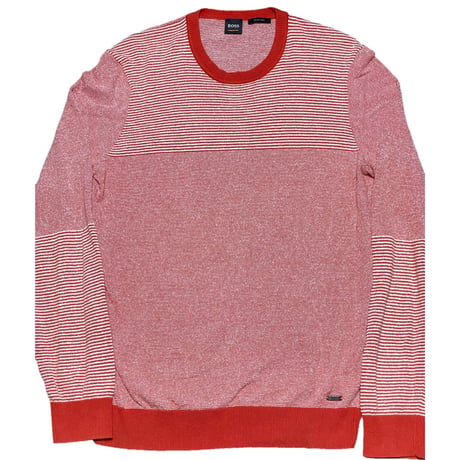 HUGO BOSS Italian yarn コットンクルーネックセーター オレンジ Mサイズ