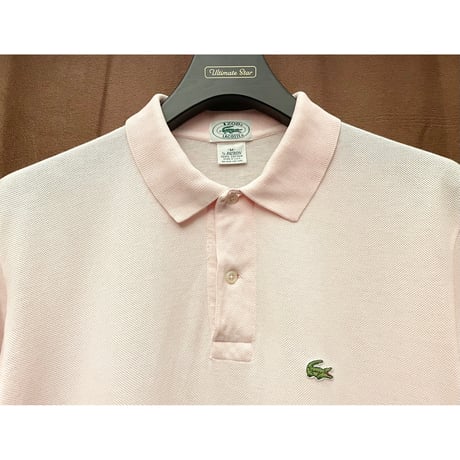 MADE IN USA製 80s IZOD LACOSTE 半袖鹿の子ポロシャツ ピンク Mサイズ
