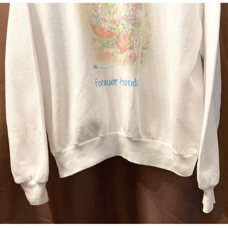 MADE IN USA製 JERZEESボディ forever friends スウェットトレーナー ホワイト Lサイズ
