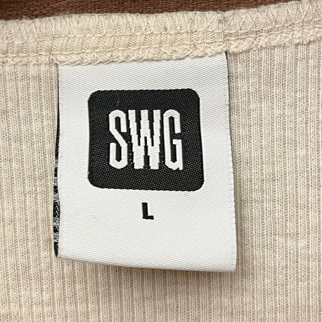MADE IN JAPAN製 SWAGGER ヘンリーネックニットTシャツ アイボリー Lサイズ