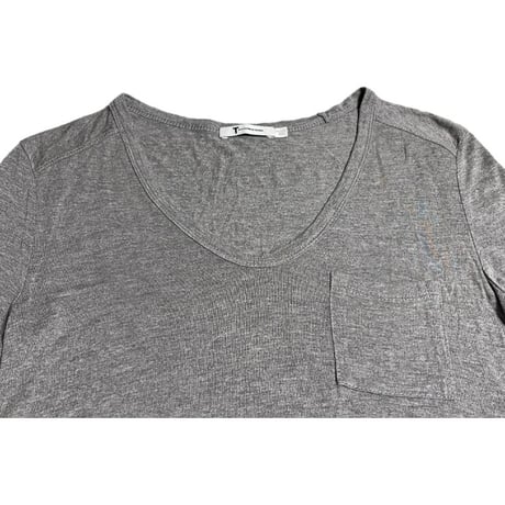 T by ALEXANDER WANG 胸ポケット付きVネックTシャツ グレー XSサイズ
