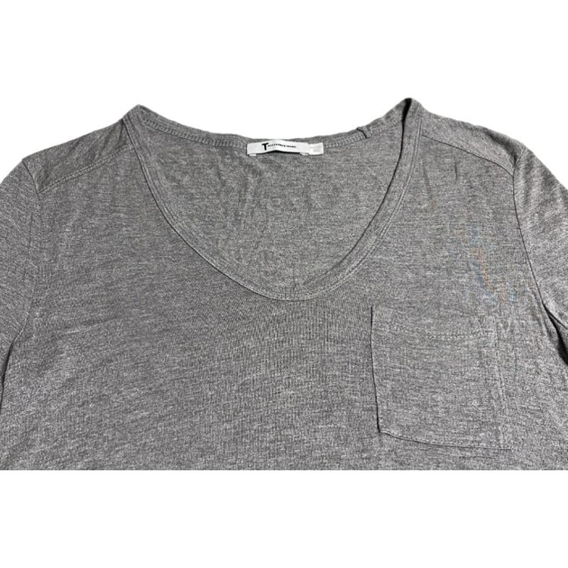 T by ALEXANDER WANG ポケット付きVネックTシャツ グレー XSサイズ |