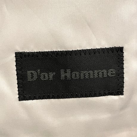 MADE IN ITALY製 Alfredo Rodina 生地使用 D'or Homme シャドーストライプ柄ウールテーラードジャケット グレー A6サイズ