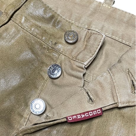 MADE IN ITALY製 DSQUARED2 コーティング加工コットンパンツ ベージュ 46サイズ