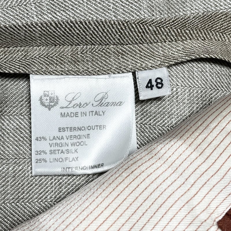 MADE IN ITALY製 Loro Piana ウールシルクリネン混シャドー MADE IN ITALY製 Loro Piana ウールシルクリネン混シャドー