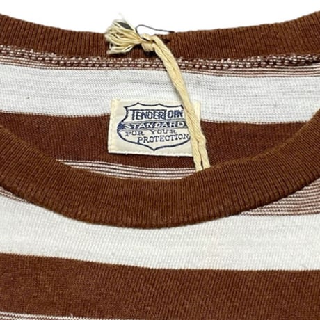 ☆タグ付き新古品☆ TENDERLOIN ボーダー柄半袖Tシャツ ブラウン Mサイズ 日本製
