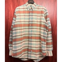 レア MADE IN USA製 90s Ralph Lauren 外タグ チェック柄 長袖ボタンダウンシャツ マルチカラー Lサイズ