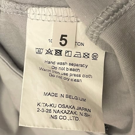 MADE IN BELGIUM製 FLAMAND オーバーサイズ バルーンTシャツ ライトグレー 5サイズ